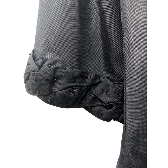 80s Beaded Black Swing Jacket Red Lined Deadstock SMALL - Picture 9 of 9